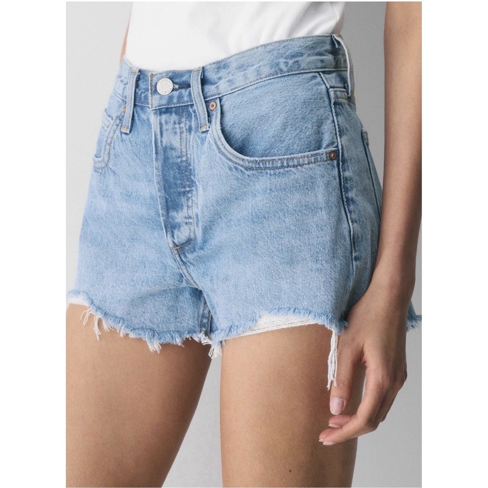Levi's 501 Denim Shorts Womens 26 High Rise Button Fly Cut Off Light Wash #I10-1